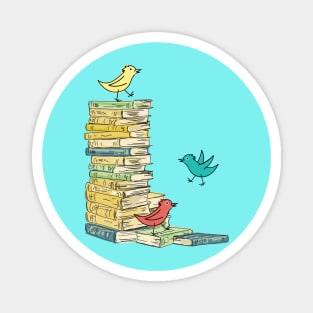 Silly Birds and Books Magnet